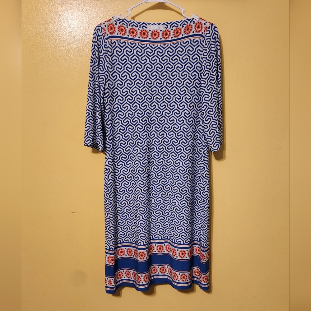 Donna Morgan women's Aztec print Mido dress. 3/4 sleeve. Size 8